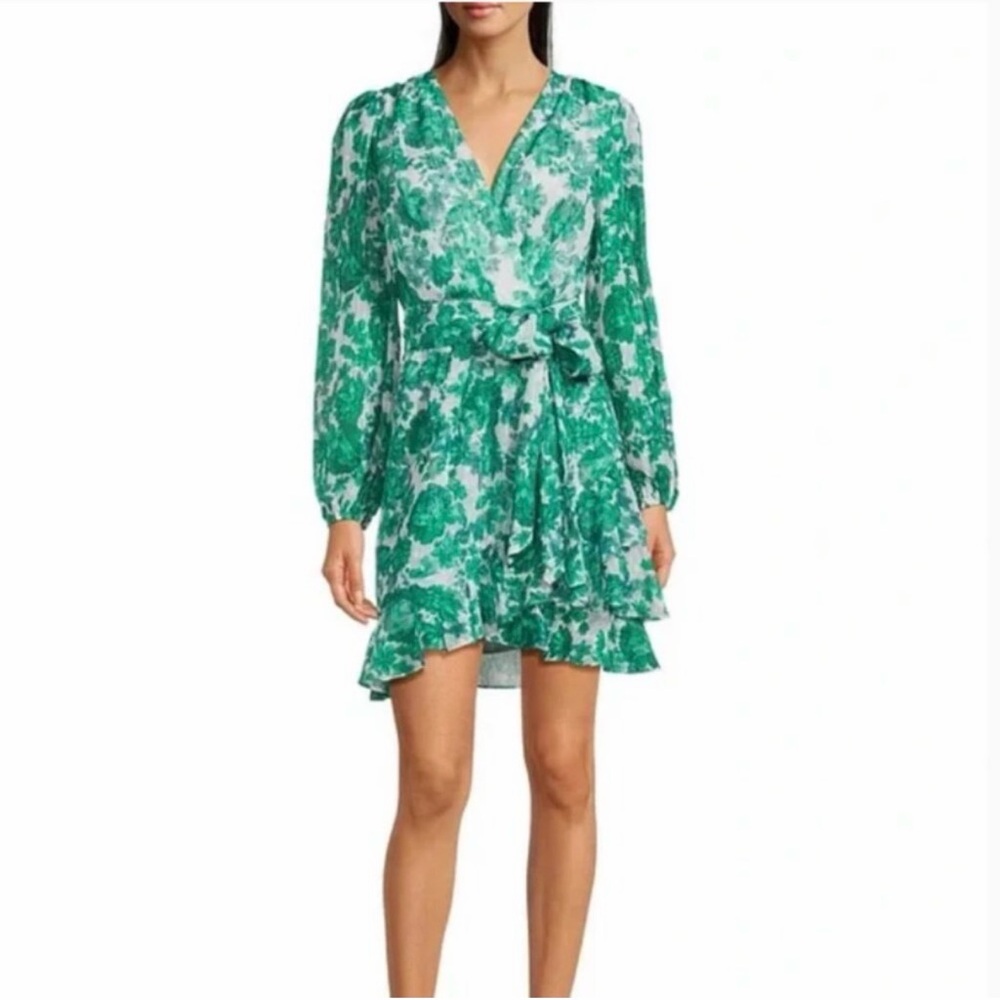Alex Marie Green Floral Long Sleeve Dress